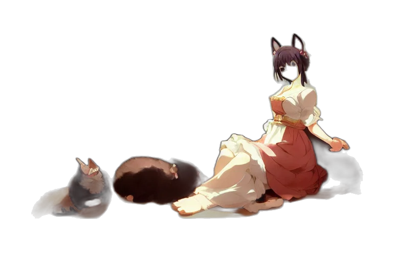 dress, staff, creature, animal transparent PNG cut-out