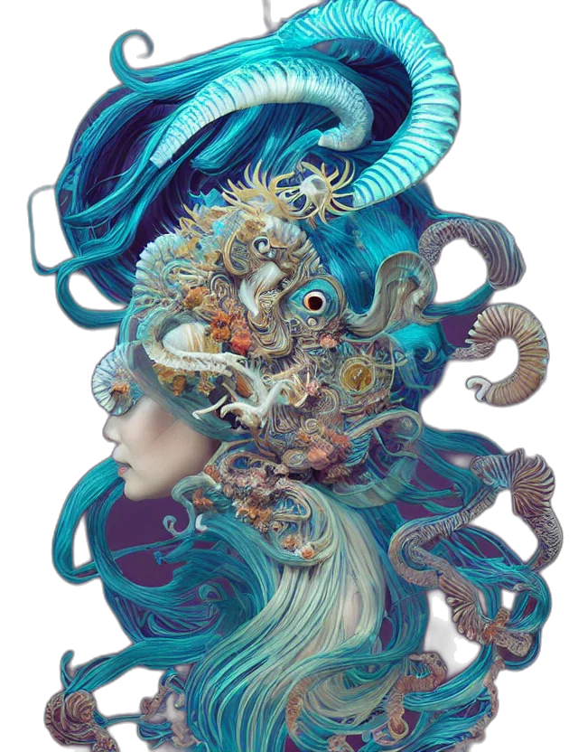 mask, creature, face, dragon, fantasy art, concept art, cyberpunk, photorealistic transparent PNG cut-out