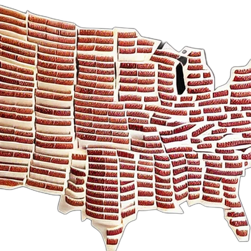 food, map, united, states, made, out, sushi, table transparent PNG cut-out
