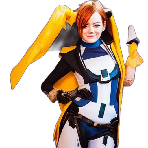 robot, jacket, staff, weapon transparent PNG cut-out