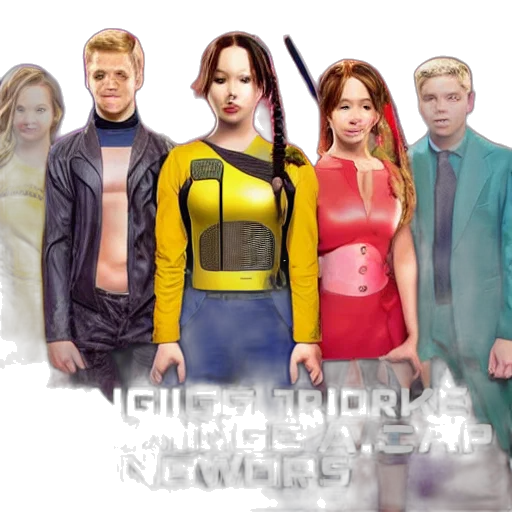 concept art, comic book art, 3d render, fantasy art, colorful, hunger, games, but transparent PNG cut-out