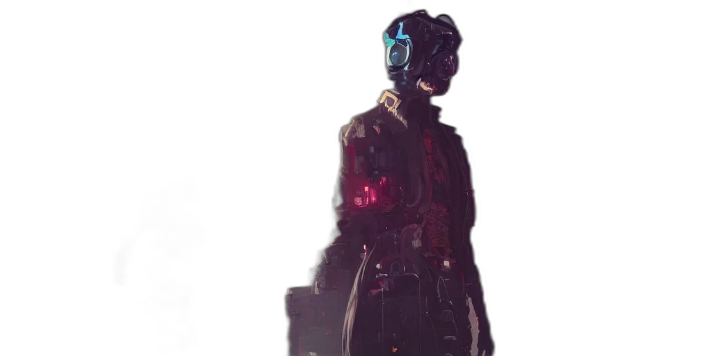 robot, jacket, mask, face transparent PNG cut-out