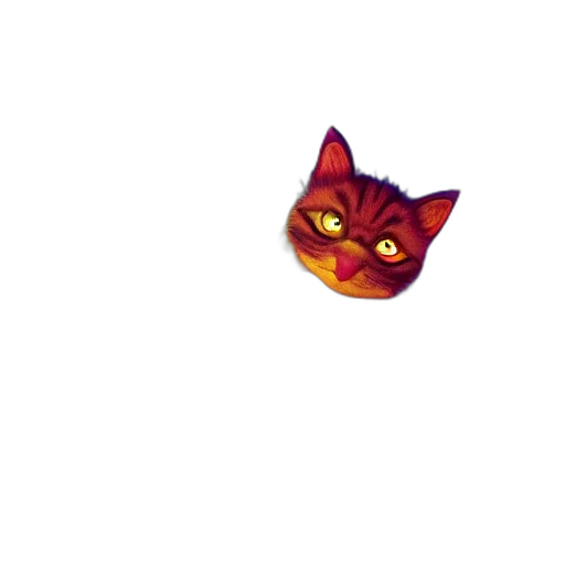 mask, creature, face, animal, pixel art, 3d render, concept art, vaporwave transparent PNG cut-out