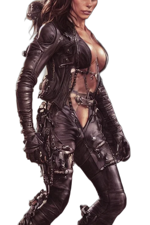 jacket, weapon, robot, cyberpunk transparent PNG cut-out