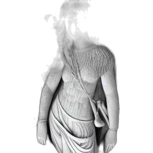 dress, mask, staff, jewelry, concept art, pencil sketch, 3d render, vaporwave transparent PNG cut-out