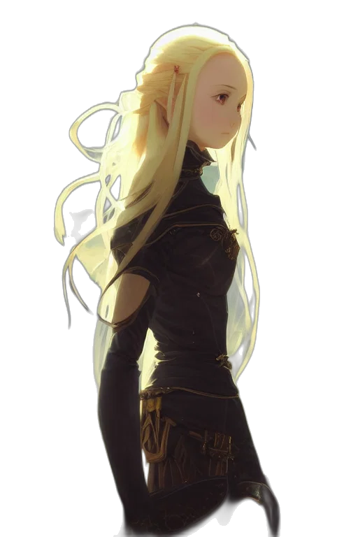 dress, staff, hair, dragon transparent PNG cut-out