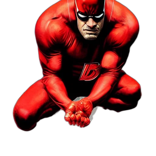 comic book art, concept art, red, daredevil transparent PNG cut-out