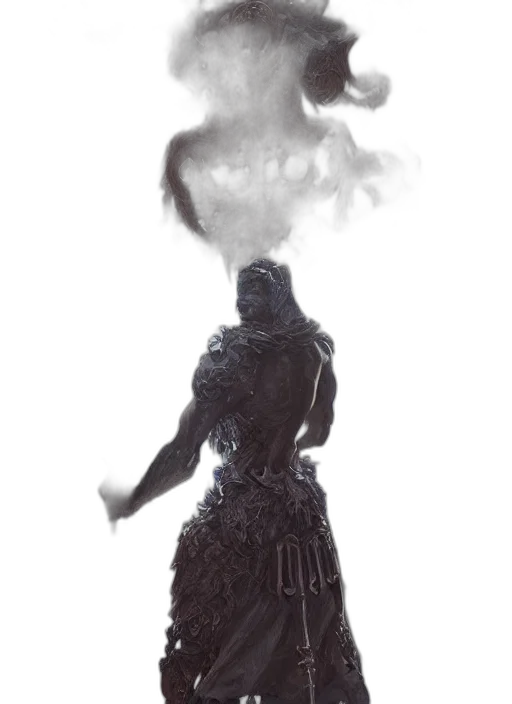 mask, dress, creature, staff transparent PNG cut-out