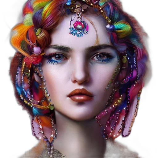jewelry, crown, face, fantasy art transparent PNG cut-out