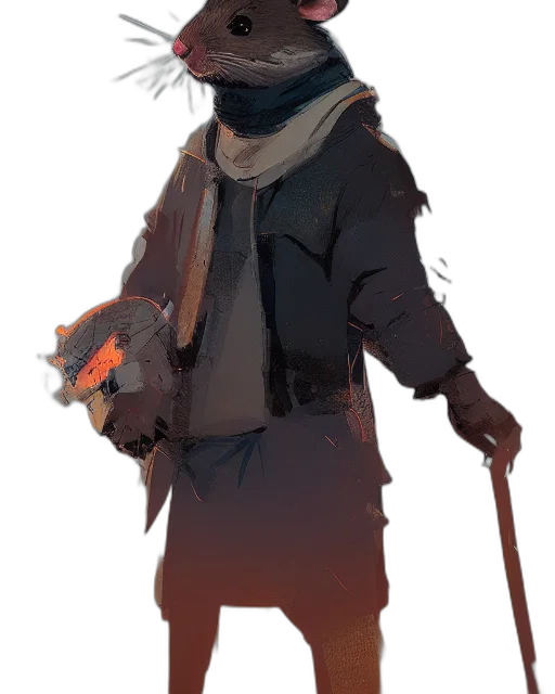 staff, jacket, mask, creature transparent PNG cut-out