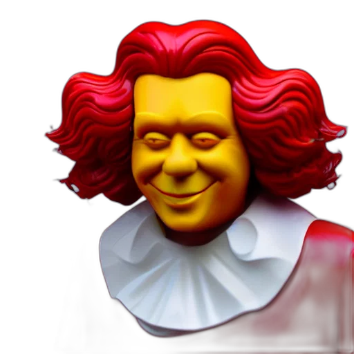 face, mask, 3d render, photorealistic, concept art, render, ronald, mcdonald transparent PNG cut-out