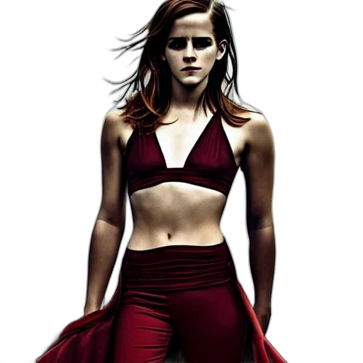 dress, photorealistic, concept art, comic book art, red, emma, watson, fit transparent PNG cut-out