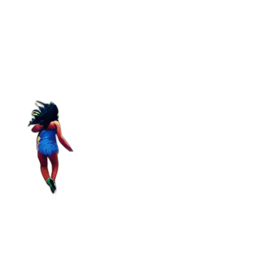 hair, creature, dress, mask, pixel art, concept art, comic book art, 3d render transparent PNG cut-out