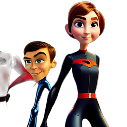concept art, 3d render, cartoon, comic book art, elastigirl, finds, ratchet, clank transparent PNG cut-out