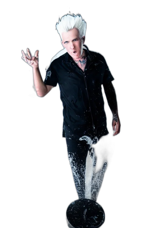 jacket, creature, staff, photorealistic transparent PNG cut-out