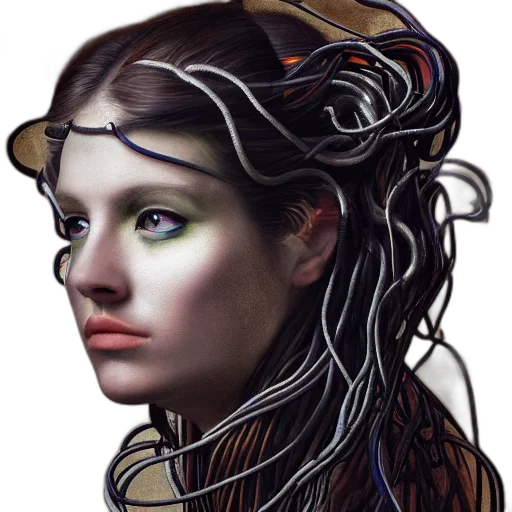 crown, face, hair, mask, fantasy art, photorealistic, cyberpunk, concept art transparent PNG cut-out