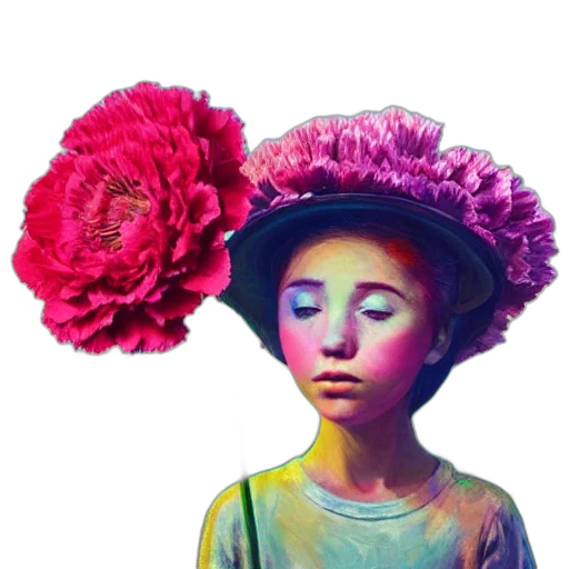 flower, hat, face, crown transparent PNG cut-out