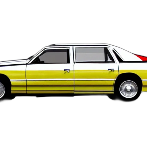 car, photorealistic, 3d render, concept art, cadillac, style, piet, mondrian transparent PNG cut-out
