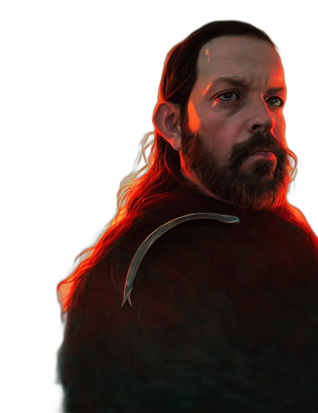 jacket, face, concept art, fantasy art, photorealistic, comic book art, fire, red transparent PNG cut-out