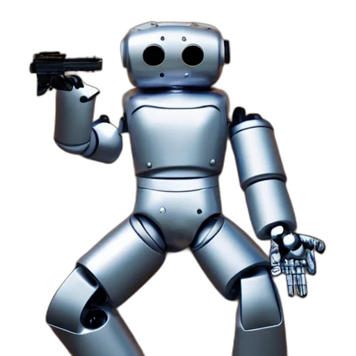 robot, weapon, staff, 3d render transparent PNG cut-out