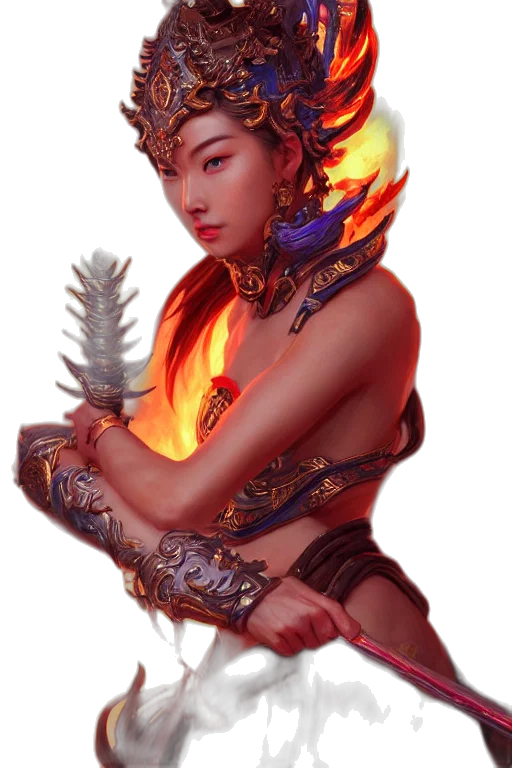 weapon, sword, staff, dragon, fantasy art, concept art, oil painting, photorealistic transparent PNG cut-out