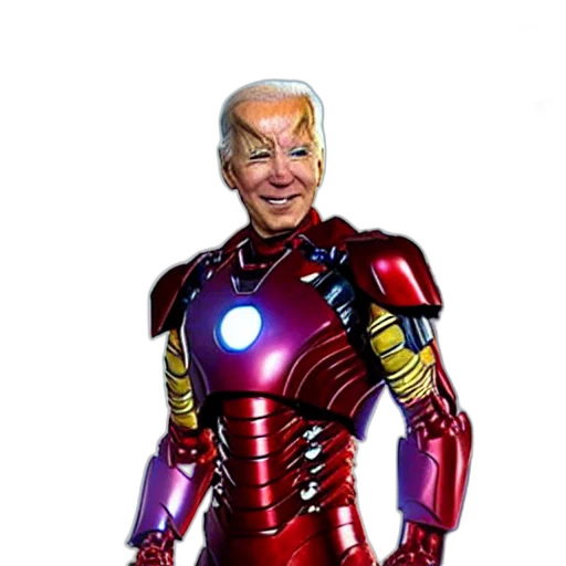 robot, comic book art, concept art, joe, biden, iron, mans, costume transparent PNG cut-out