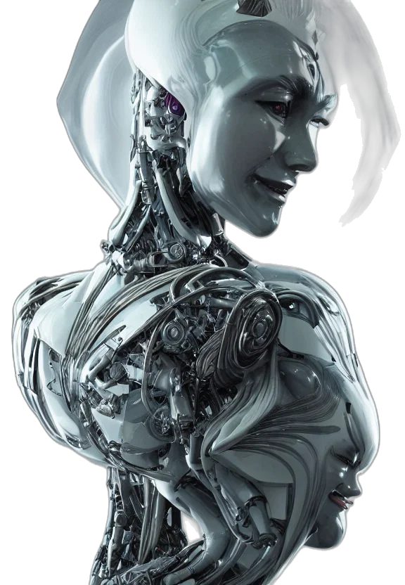 robot, cyberpunk, concept art, 3d render, photorealistic, perfectly, centered, portrait transparent PNG cut-out