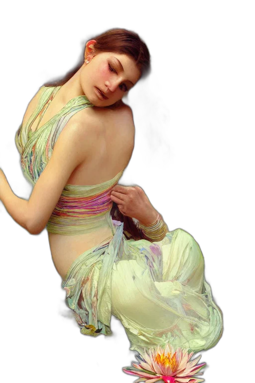 dress, jewelry, photorealistic, oil painting transparent PNG cut-out