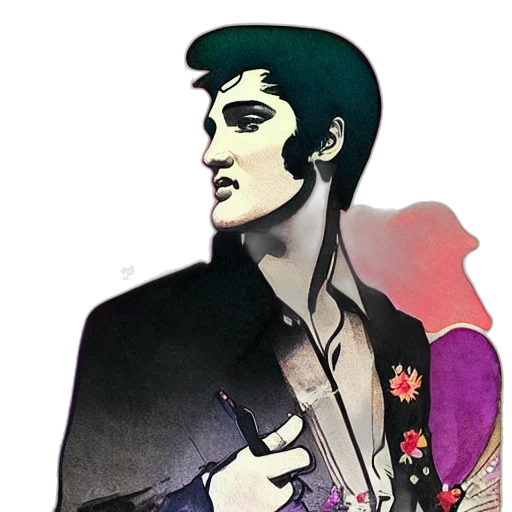 jacket, face, comic book art, concept art, cartoon, watercolor, green, dark transparent PNG cut-out