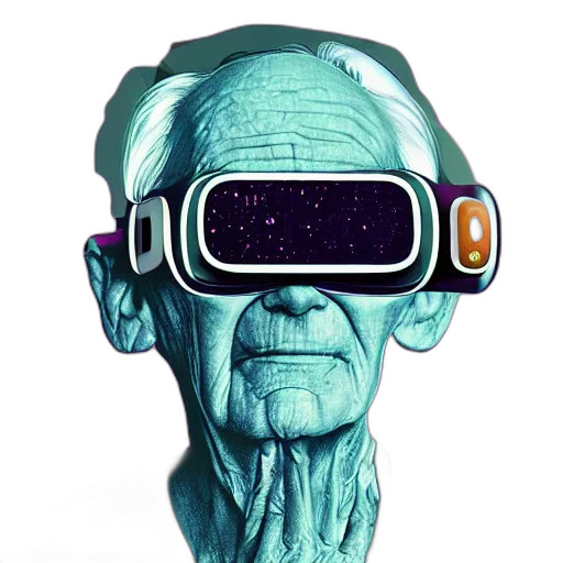 mask, face, staff, robot, cyberpunk, concept art, 3d render, vaporwave transparent PNG cut-out