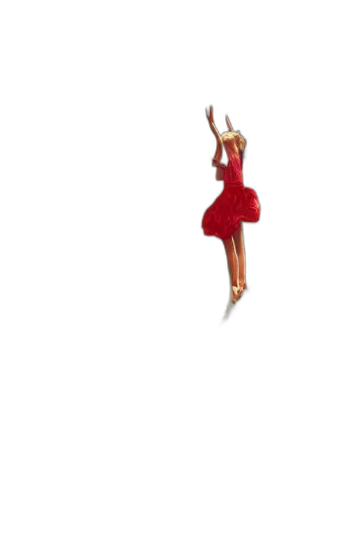dress, staff, hair, 3d render transparent PNG cut-out
