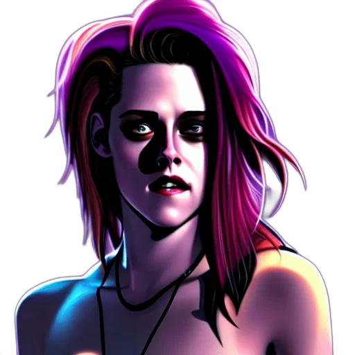 face, comic book art, cyberpunk, cartoon transparent PNG cut-out