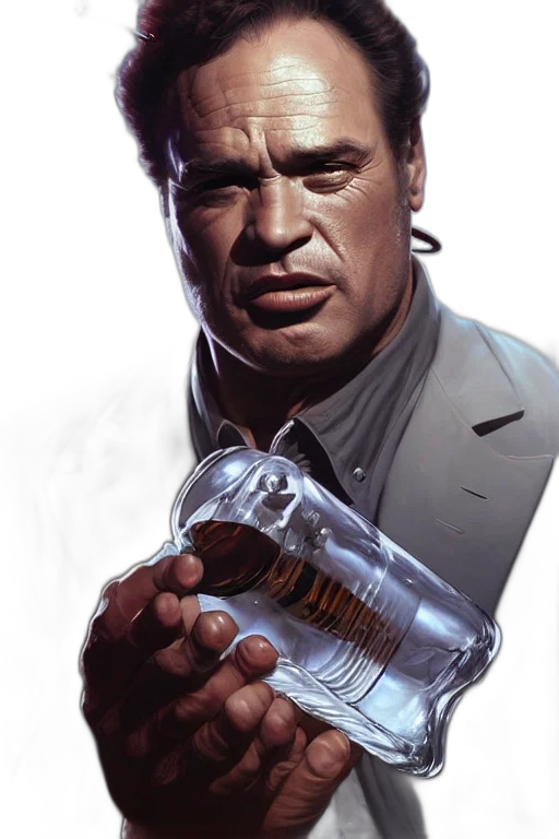 bottle, face, weapon, photorealistic, comic book art, concept art, fantasy art, ice transparent PNG cut-out