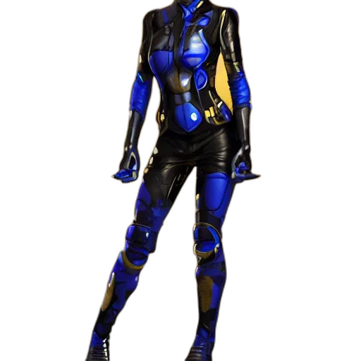 robot, concept art, 3d render, comic book art, cyberpunk, blue, full, body transparent PNG cut-out