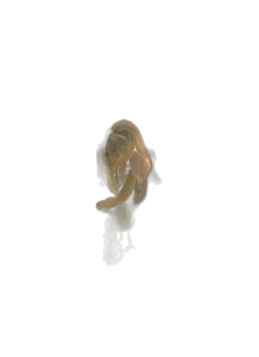 creature, hair, animal, crown, 3d render, photorealistic, concept art, underwater transparent PNG cut-out