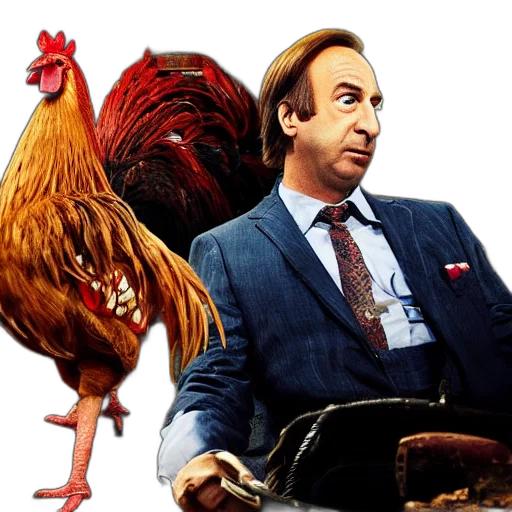 animal, food, concept art, photorealistic, saul, goodman, rooster, saw transparent PNG cut-out