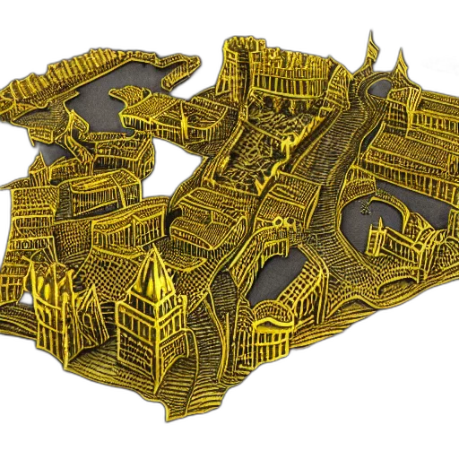 crown, 3d render, concept art, fantasy art, golden, exquisite, map, black transparent PNG cut-out