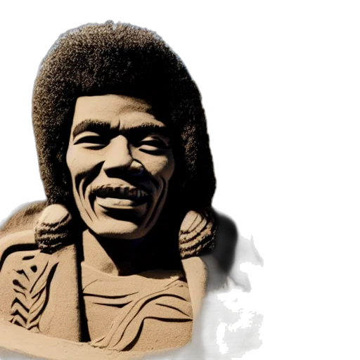 jacket, face, photo, super, realistic, sandsculpture, jimmy, hendrix transparent PNG cut-out