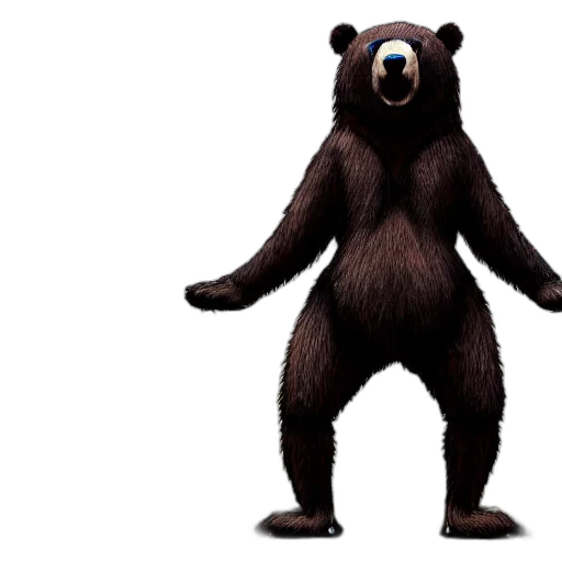 animal, creature, concept art, 3d render, anthropomorphic, bear, standing, menacingly transparent PNG cut-out