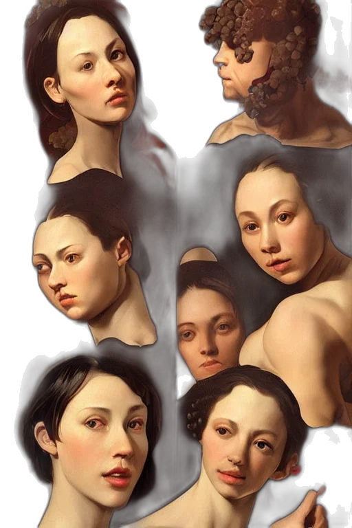 face, mask, crown, photorealistic, oil painting, concept art, fantasy art, fire transparent PNG cut-out
