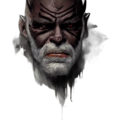 face, mask, creature, concept art, fantasy art, comic book art, photorealistic, dark transparent PNG cut-out