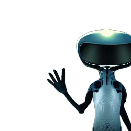 robot, 3d render, concept art, outer space transparent PNG cut-out