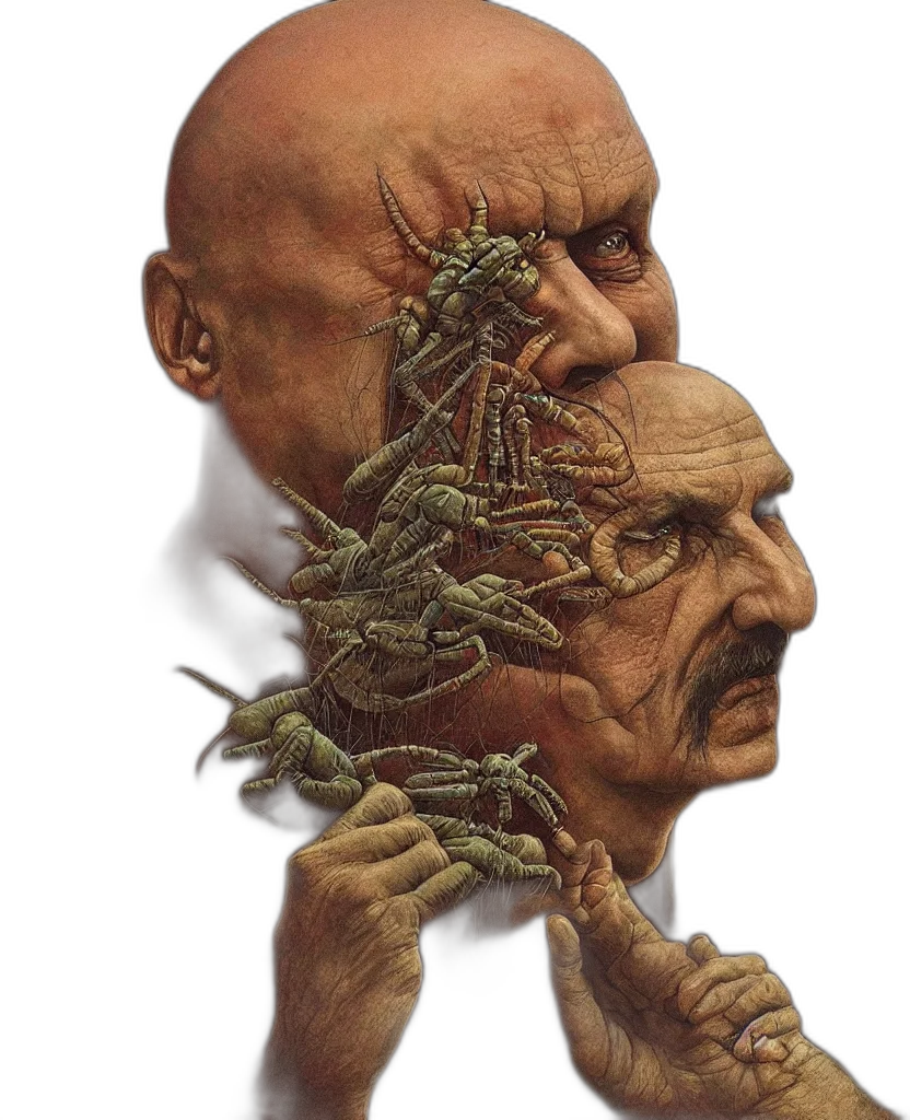 face, mask, staff, creature, concept art, photorealistic, fantasy art, 3d render transparent PNG cut-out