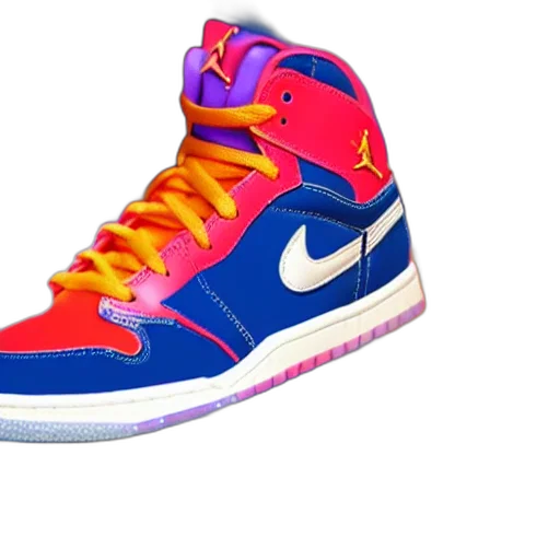 shoes, 3d render, neon, colorful transparent PNG cut-out