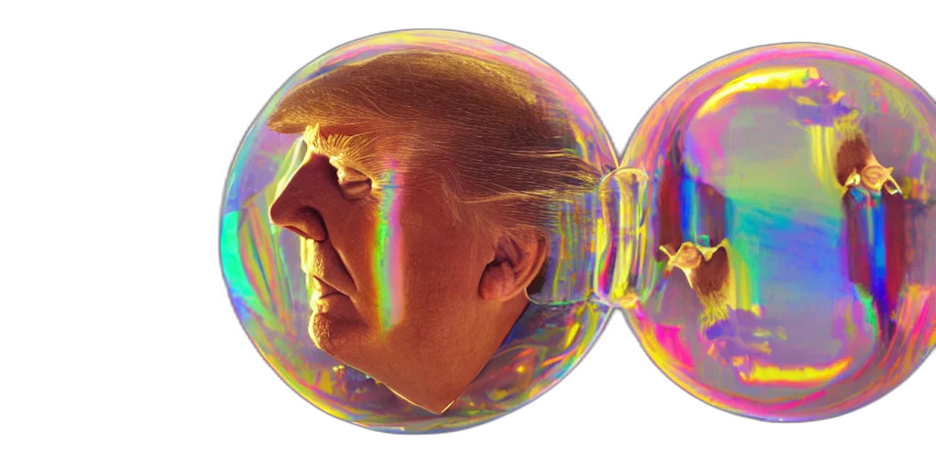 mask, creature, vaporwave, 3d render, photorealistic, outer space, donald, trump transparent PNG cut-out