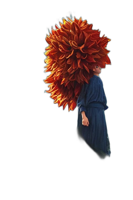 hair, crown, flower, hat, photorealistic, concept art, oil painting, fantasy art transparent PNG cut-out