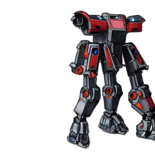 robot, weapon, concept art, 3d render transparent PNG cut-out