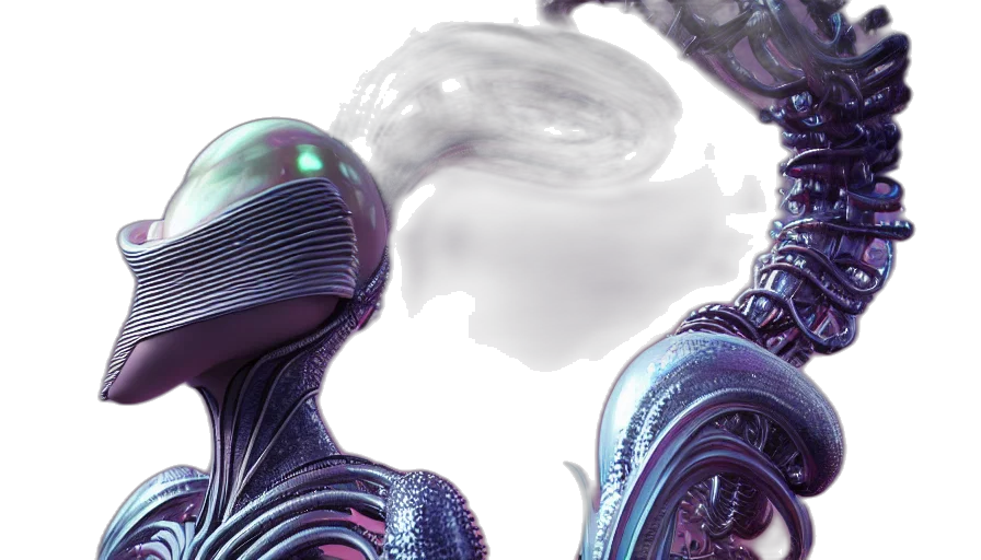 hair, robot, 3d render, concept art, photorealistic, fantasy art, outer space, underwater transparent PNG cut-out