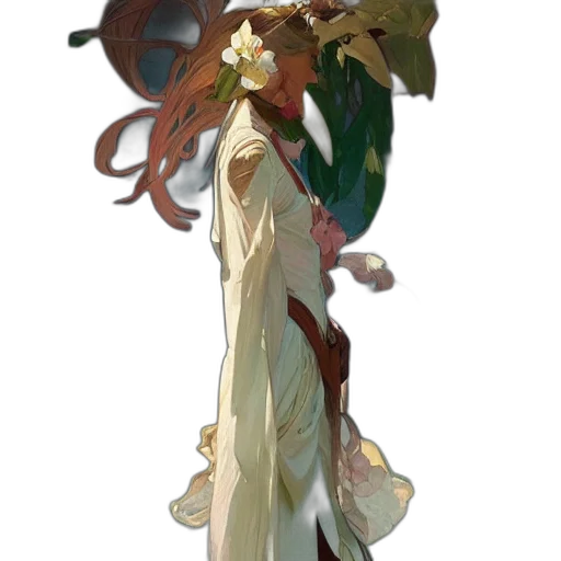 dress, staff, crown, dragon, concept art, fantasy art, pixel art, watercolor transparent PNG cut-out