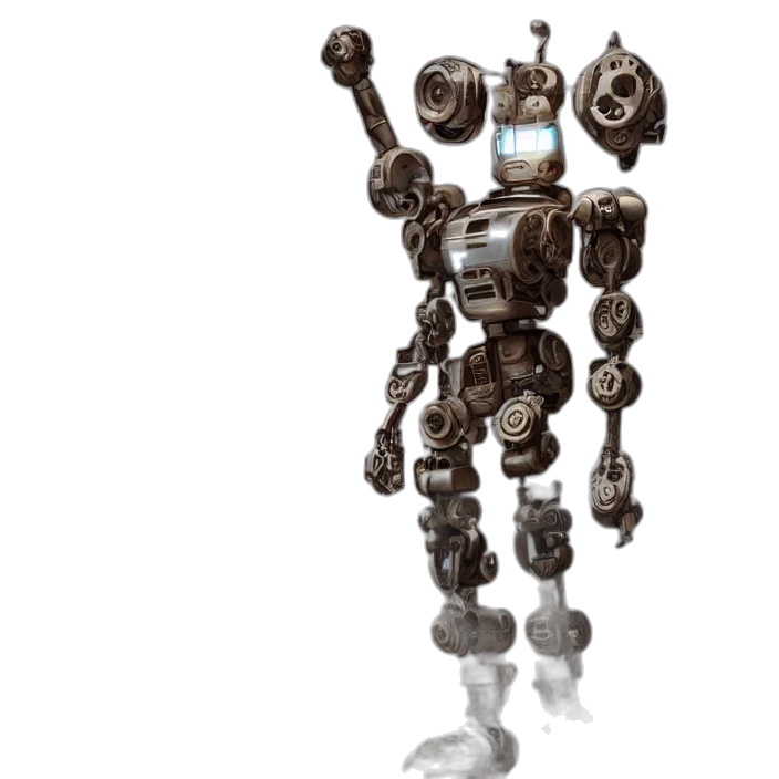robot, staff, weapon, creature transparent PNG cut-out
